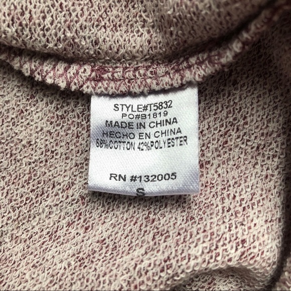 Entro Hoodie Sweatshirt with Fringe Sleeves Sz S - Picture 6 of 7